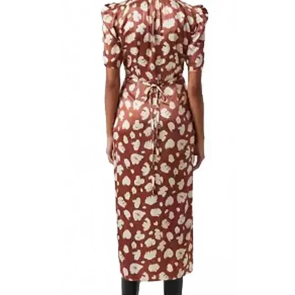 NWT French Connection Printed Tea Length Midi Dress Sz 0 - Picture 2 of 11